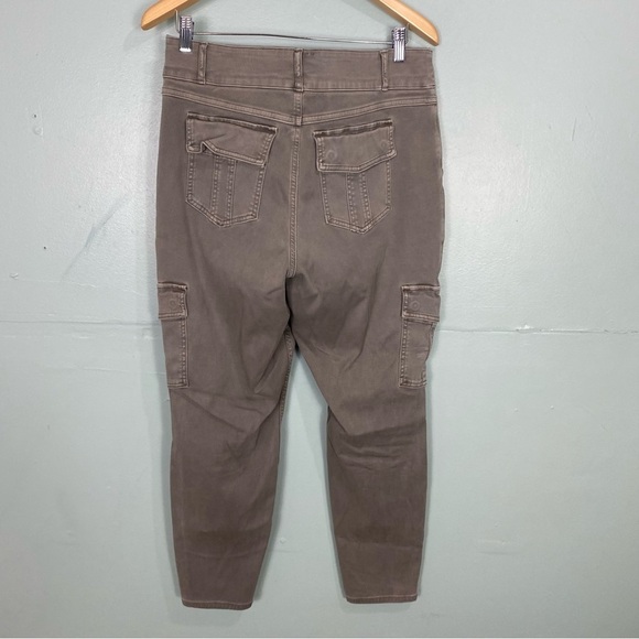 SPANX High Rise Stretch Twill Skinny Ankle Cargo Pang Green Sz 1X Plus - Picture 4 of 7